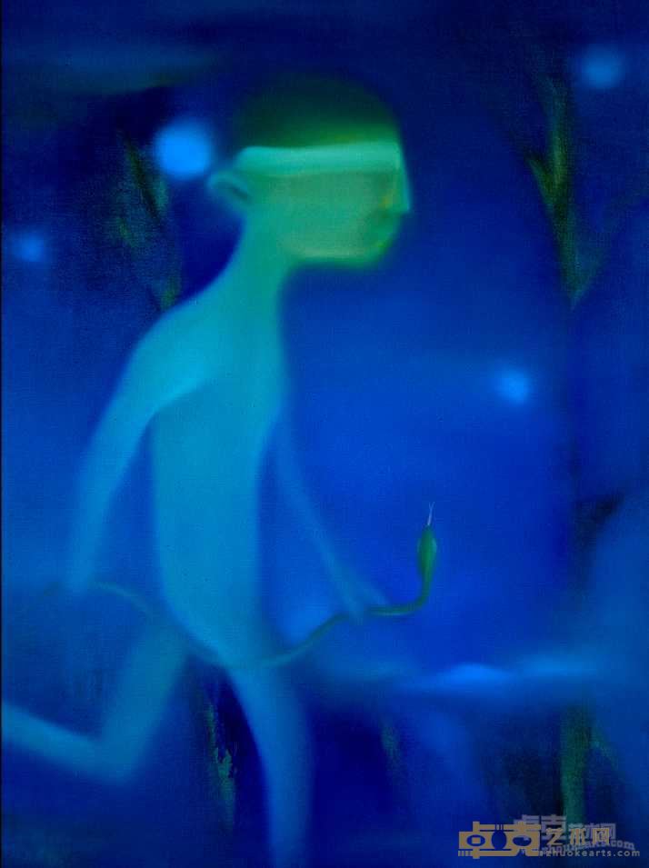 朱亮 《盲阵-夜行于冲山 》 60x80布面油画 2005年