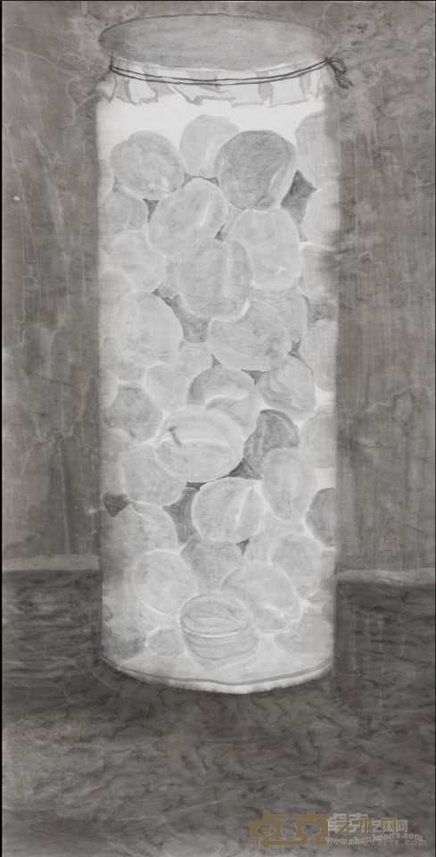杜万成 罐头系列1  69x138cm 水墨 2015