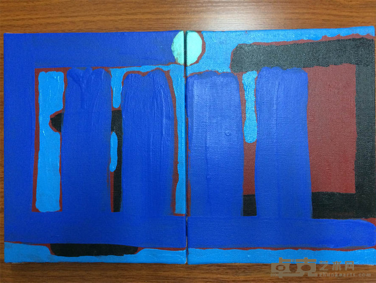 王绪斌《接近》 30X48 CM布面    丙烯    2017