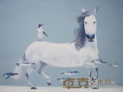 姚晓宝 《有情众生》系列-马之冥想1 100乘75CM 2014年作品 油画