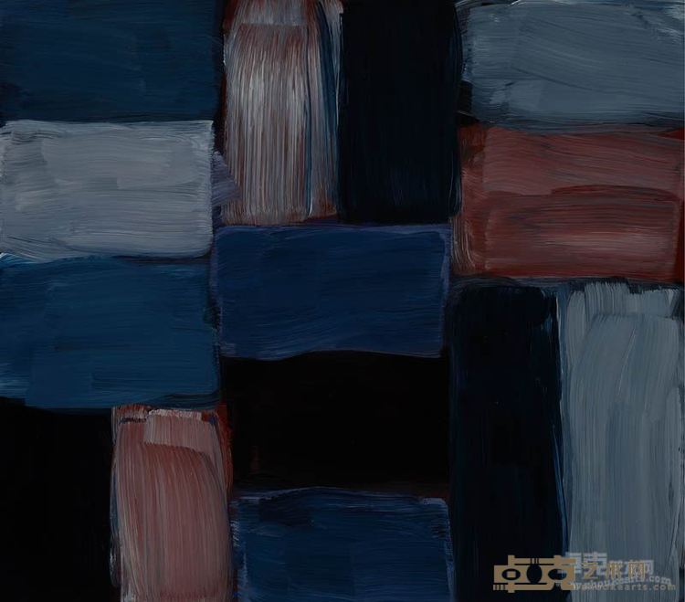 肖恩·斯库利 多里克蓝 蓝 2016 亚麻布油画 71.1 x 81.3 cm