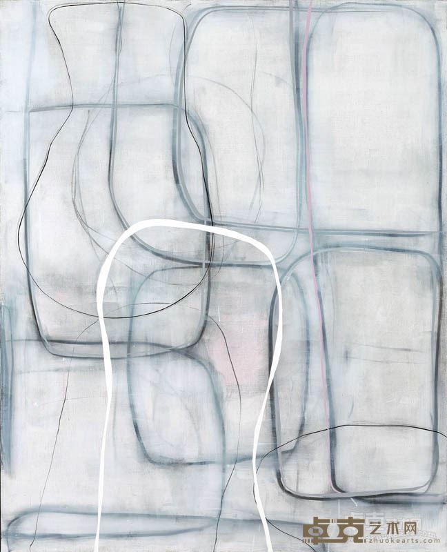 周力 线-粉色 之一 综合材料 160x130cm