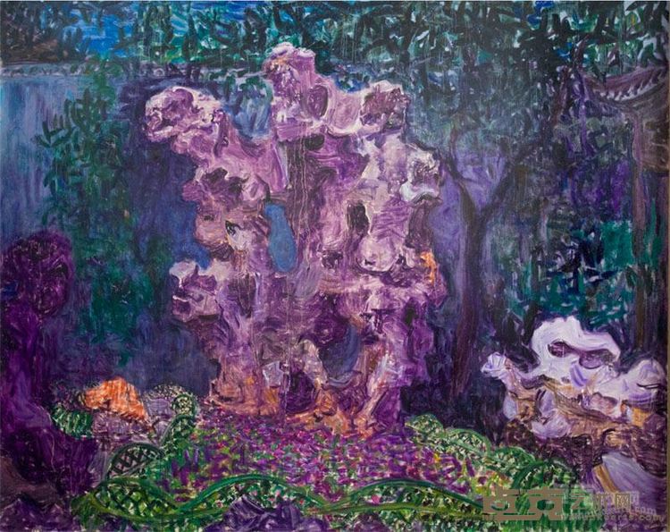 周春芽 《假山石》 200×250cm 布面油画 2013