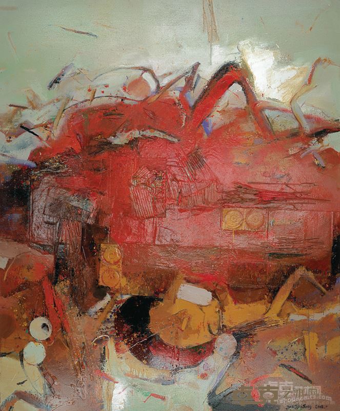 杨劲松 《中秋节记》240×200cm 布面综合材料 2014