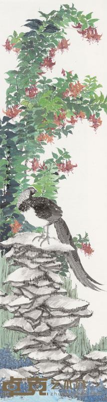 陈菊花　融春 纸本设色　180x49cm　2016