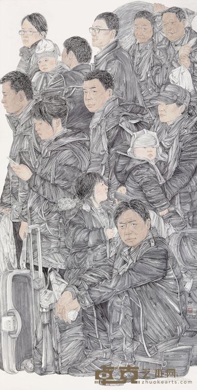 马帅 《归途》  纸本水墨 124×240cm 2015