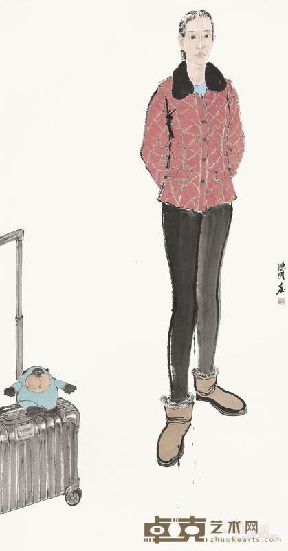 陈明  人物  纸本设色 179×96cm  2016年
