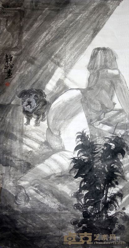 孙静松 慵懒系列--窥 136x68cm 2016