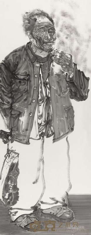 周乾华  聚焦系列之一 纸本水墨  180x70cm  2014