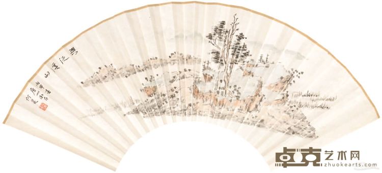 兴泛溪山 纸本 17cm×55cm 2016年