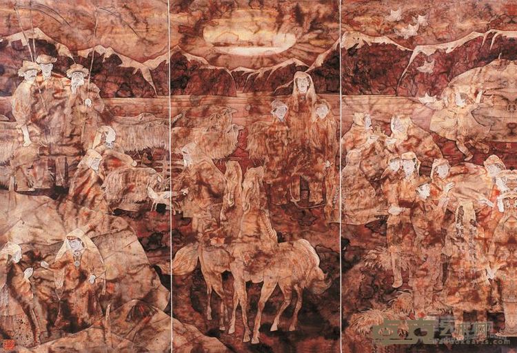 帕米尔风情200X140cm 1988年  纸本工笔