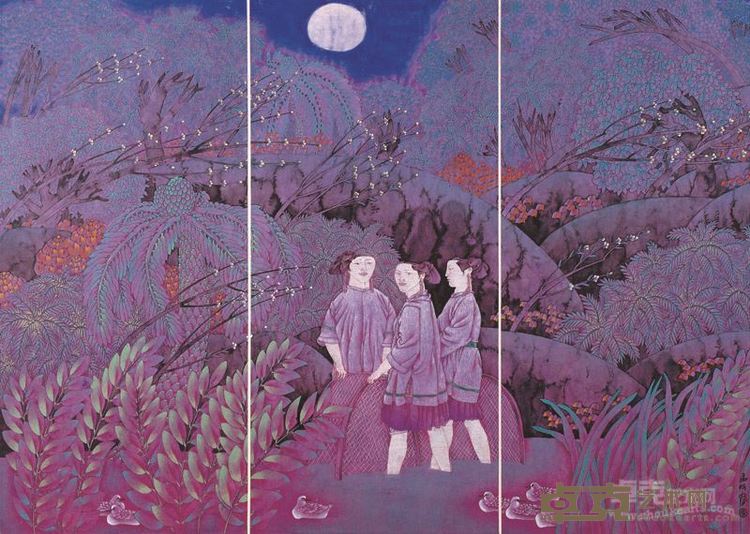 田家夜话  纸本工62×90cm陈孟昕 1996年