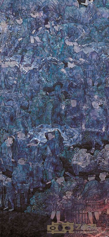 一方水土  210X220cm   纸本重彩工笔画  1994年  局部