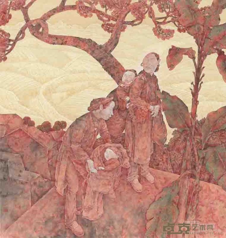 艳阳高秋 纸本工笔  120x120cm 2015