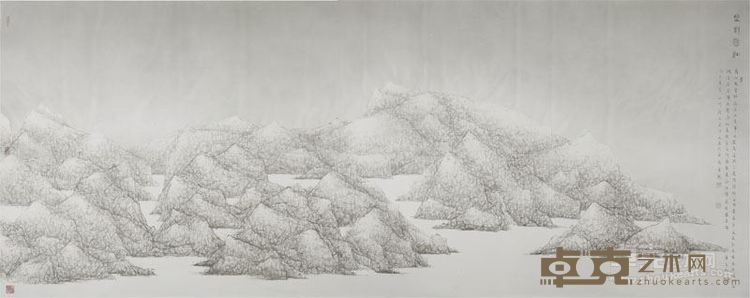 坐对寒江,144×366cm,2015