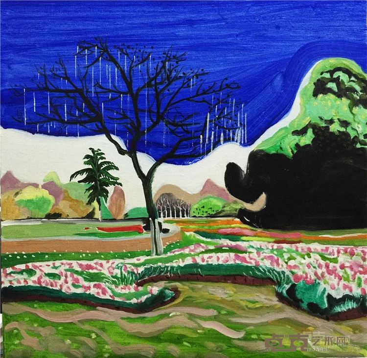 《小园一景》 40X40cm  布面油画  2016年