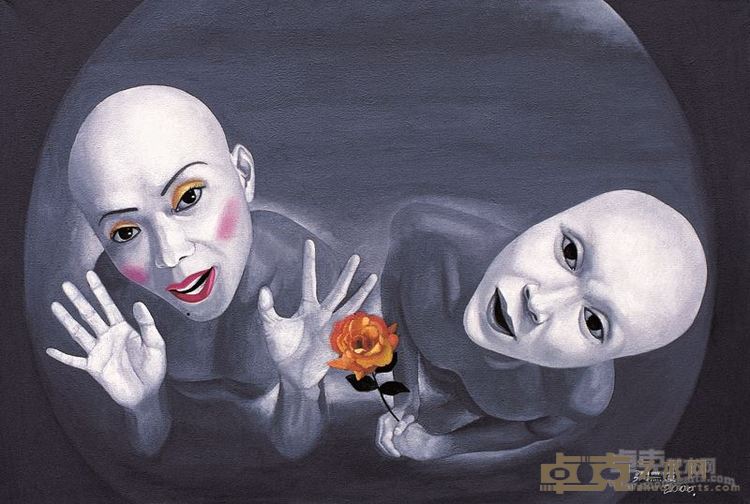张洪菠 《猫眼3》 80╳110cm 布面油画 2000年