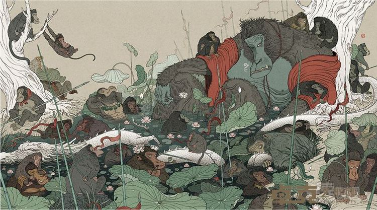 金奖 《荒诞水浒—石碣村》  赵维明 材质 艺术微喷 时间 2005