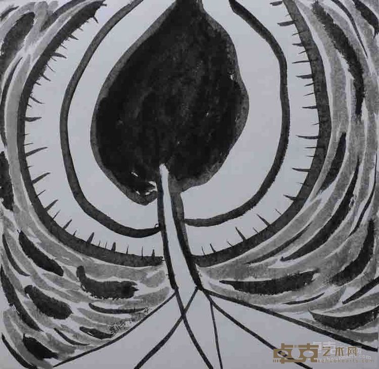 刘平 《树1607042》34x34cm水墨2016