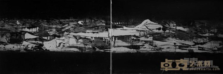 家园系列-暮色  120x70cmx2  铝板油画