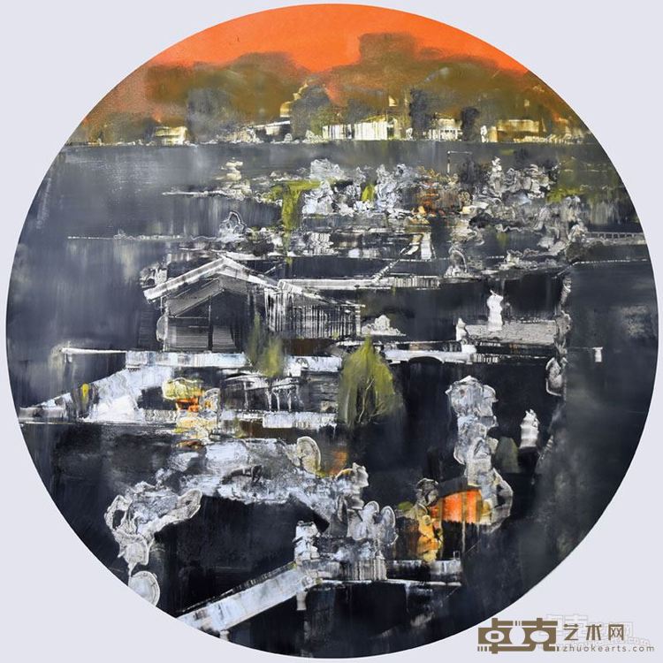 （同济大学）何伟——2015年-板面油画《中国视镜》 (9) 120cm╳120cm