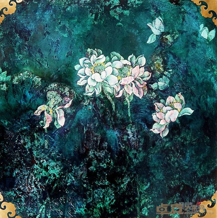 《荷塘夜色》150×150cm2008