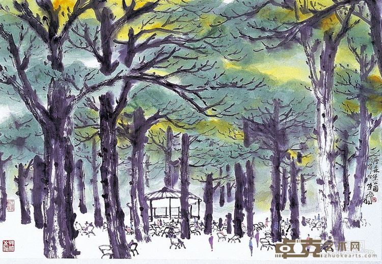 盧森堡公園的舞台  97X63 CM 2011