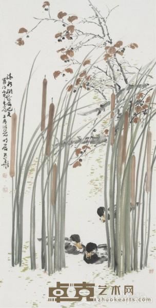 《流水桃花满地香》 马顺先 138x69cm 2017年 纸本