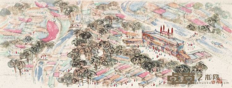 范文道  坐标系列·马德里大街印象25cm×66cm2016年