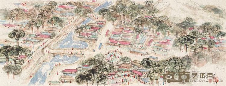 范文道  坐标系列·南京月牙湖印象25cm×66cm2016年