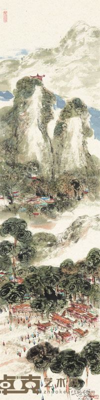 范文道  青城山春意36x148cm 2016