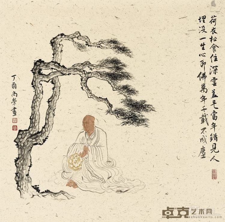 尚荣  《坐禅图》 作于2017年  70cm-70cm
