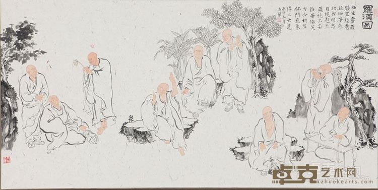 尚荣  《罗汉图》 作于2016年 68x138cm