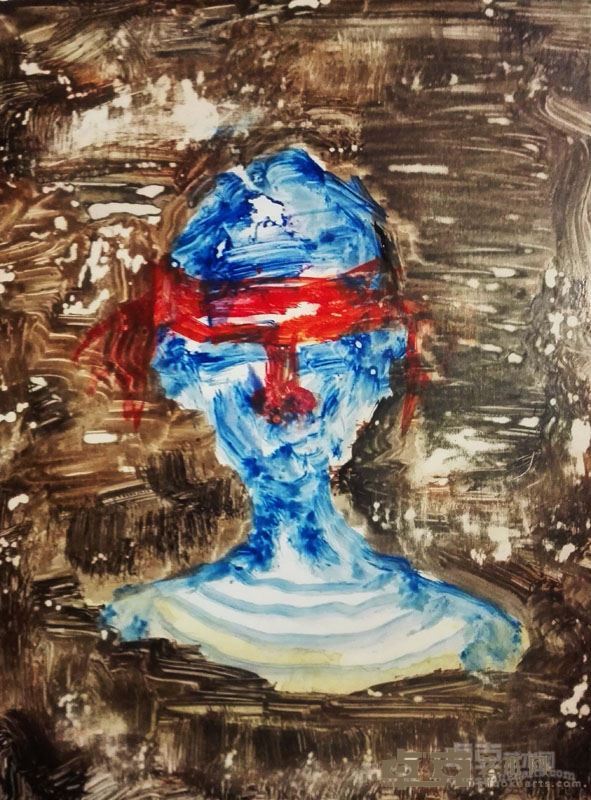 乔万华《涂鸦02 》纸本丙烯  7x12cm 2013年