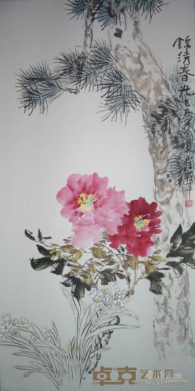 崔莉萍 锦绣春光 彩墨纸本