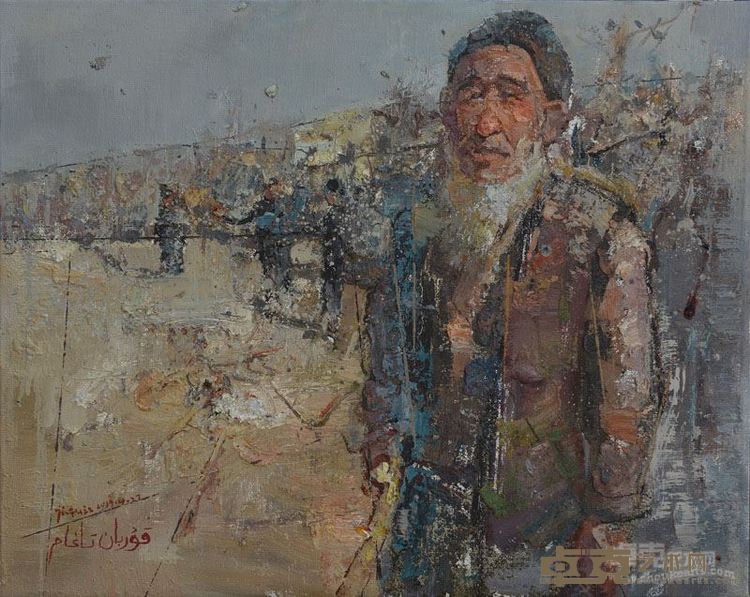 库尔班大叔的笑容   布面油画   100x80cm   2017年