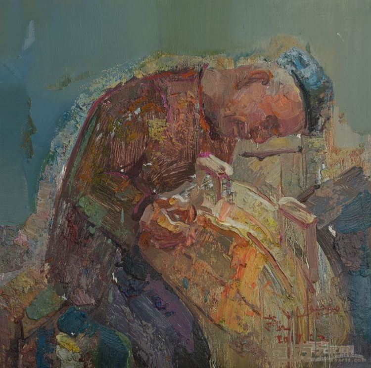 老匠人   布面油画   60x60cm  2017年