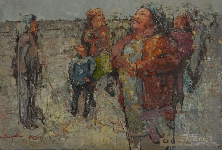 那时杏花开的正旺   布面油画   60x90cm   2017年