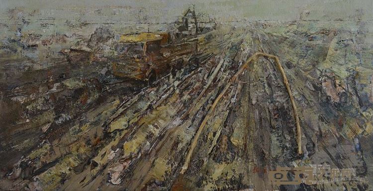 南疆建设者之芦苇的述说   布面油画   80x40cm   2017年