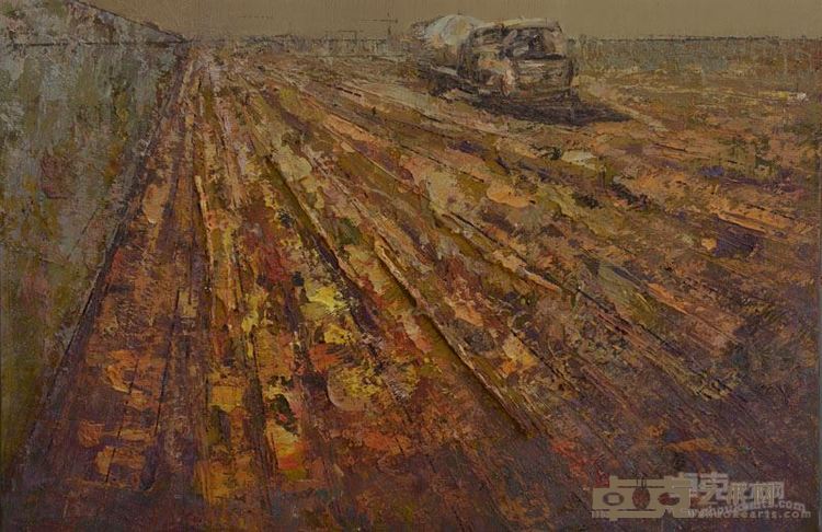 南疆夕照   布面油画   60x90cm   2017年