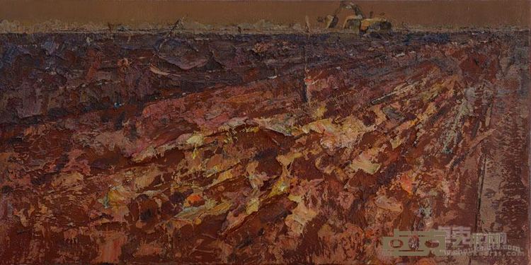 天际的微茫之一    布面油画   20x40cm   2017年