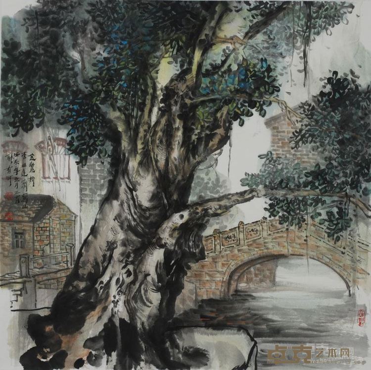 金鳌桥（顺德逢简水乡）   规格：68cm×68cm  纸本   创作年代：2012年