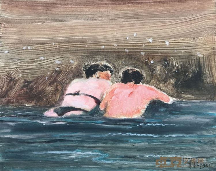 《游泳》 40x50cm 布面油画 2017