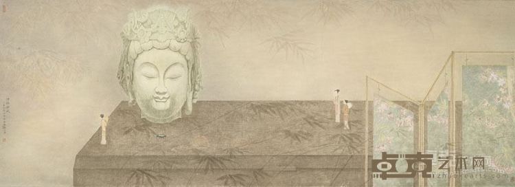 邓家安- 竹林雅致 50x138.5cm 纸本设色 2017年