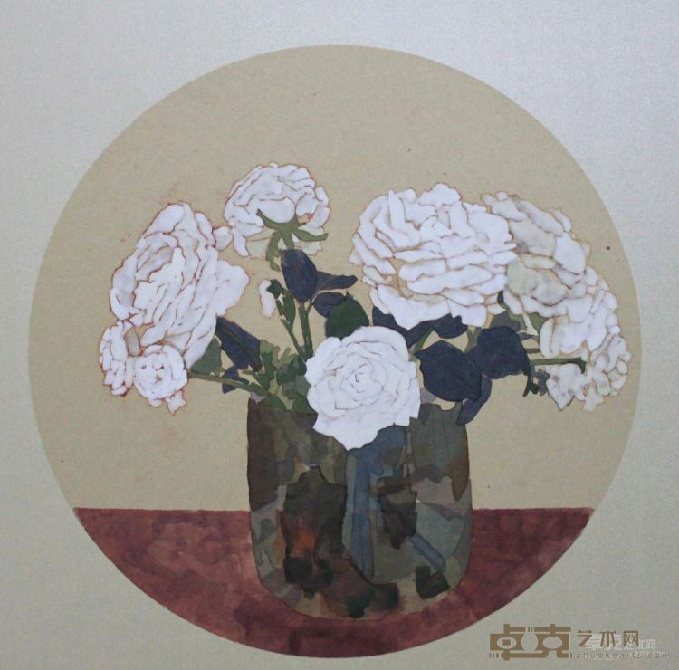 《瓶花系列二 Flowers in Vase series 2》 苏倩君 38x38cm 2018年 纸本设色