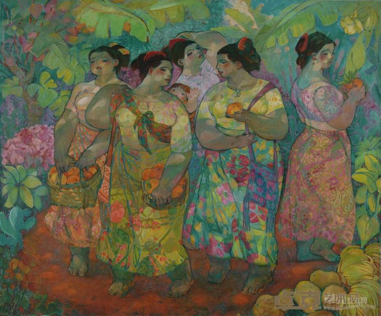 《橄榄坝的姐妹》 116x140cm 2005年 油画