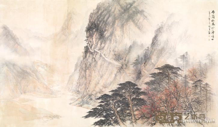 《井冈山朱砂冲哨口》 黎雄才 372×219cm 1976年 中国画
