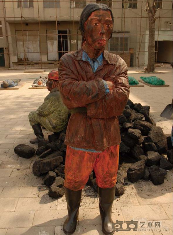 张建华 黑金 铸铜雕塑 真人等大 2007年