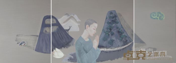 《祈愿三联》 赵丽先 70x187cm 2017年 布面油画