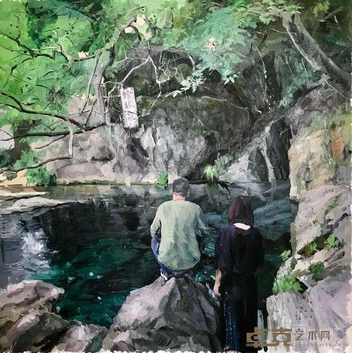 《珍珠泉-1》 许力炜 150x150cm 2018年 布面油画